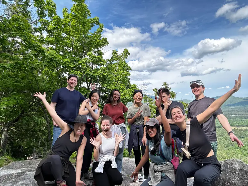 Lab retreat: group photo on the summit